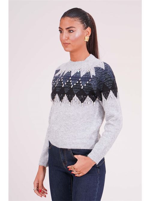 Maglia con strass Try Me | 5077GREY